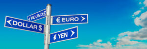 global currency road signs